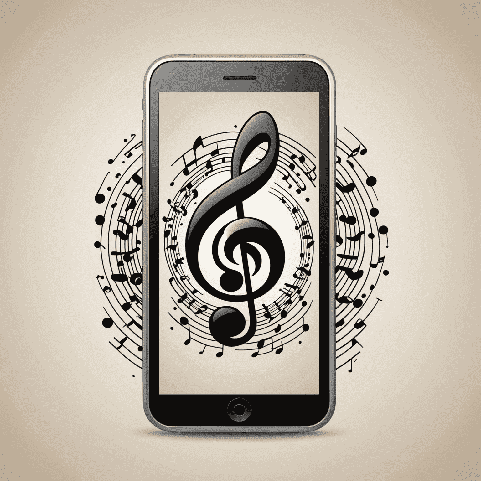 Phonejukir.com logo - A stylized mobile phone with musical notes