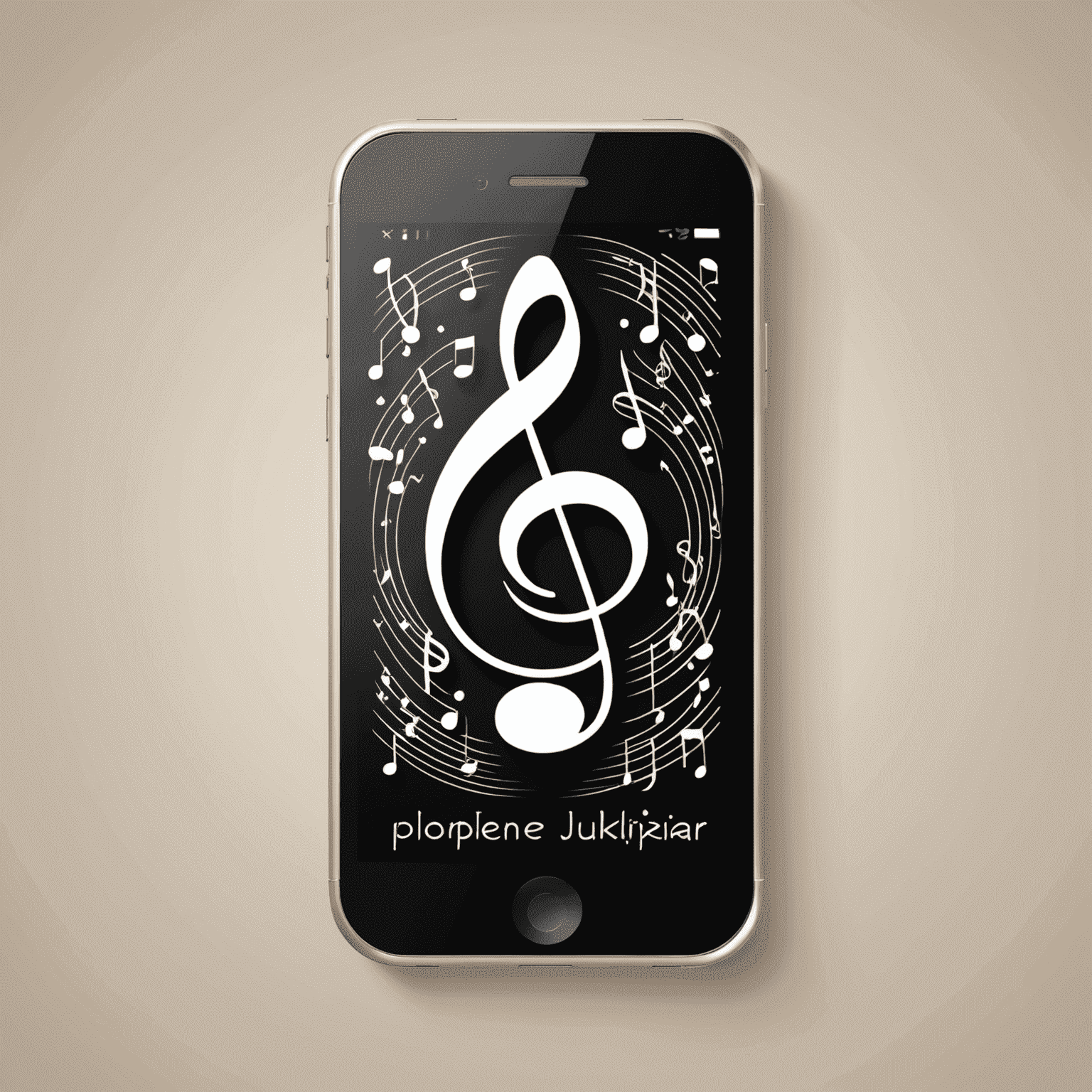 Phonejukir.com logo - A stylized mobile phone with musical notes