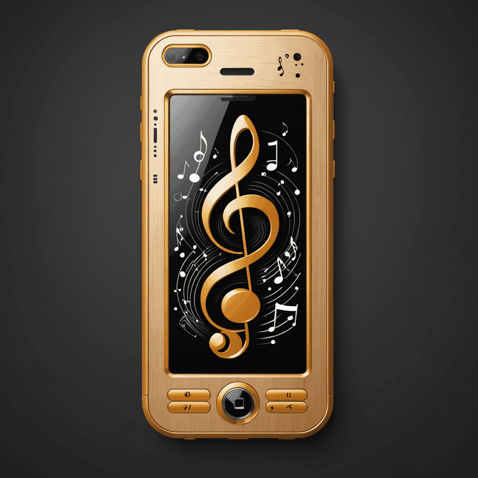 Phonejukir.com logo - A stylized mobile phone with musical notes