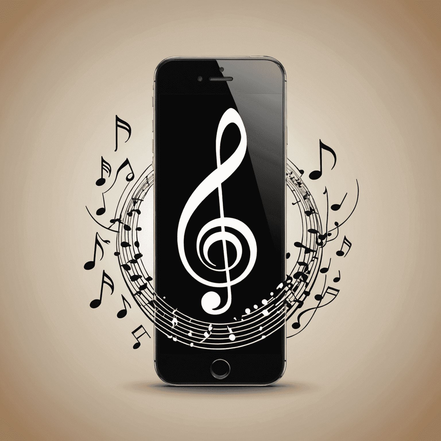 Phonejukir.com logo - A stylized mobile phone with musical notes