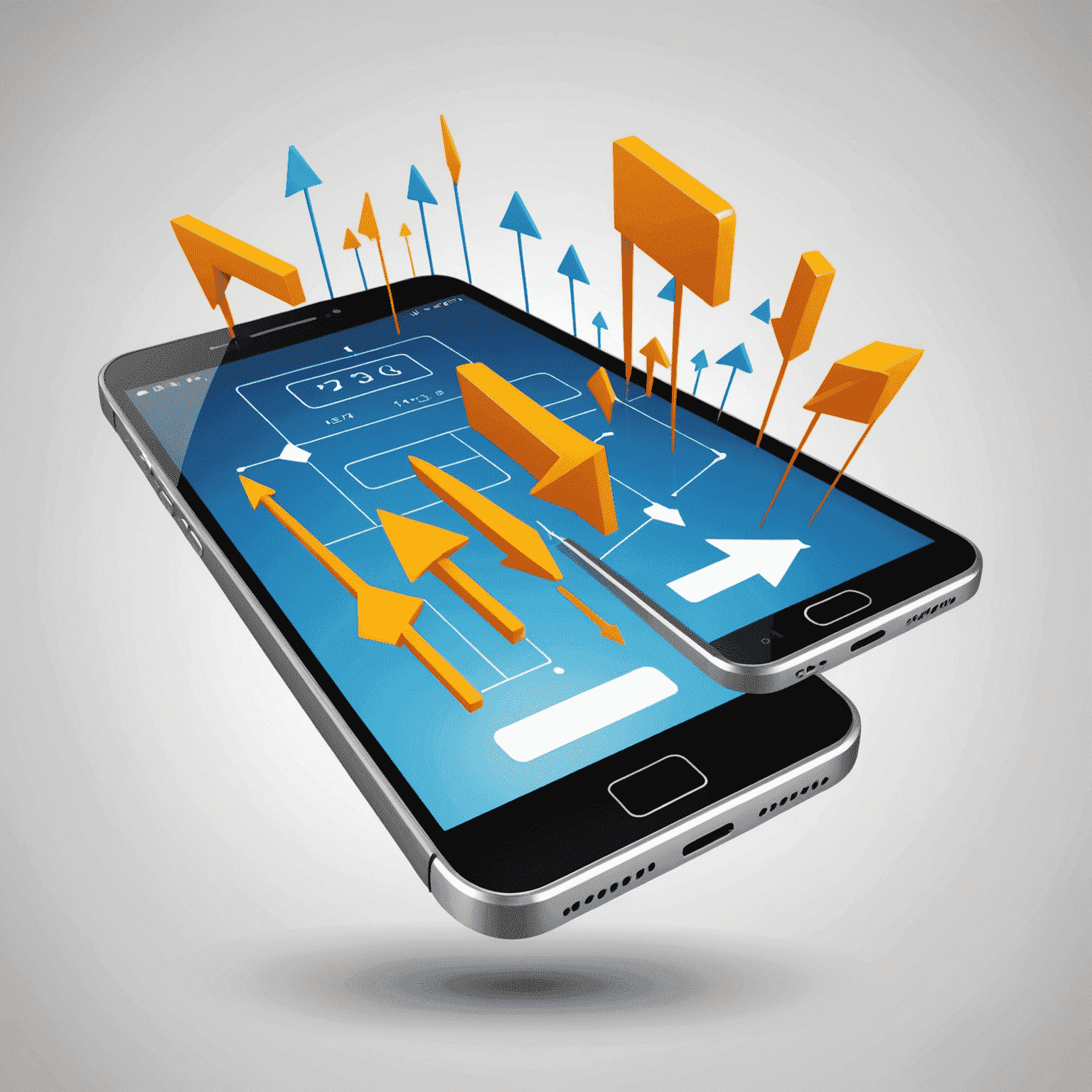 Illustration of a mobile phone with arrows indicating number transfer between operators