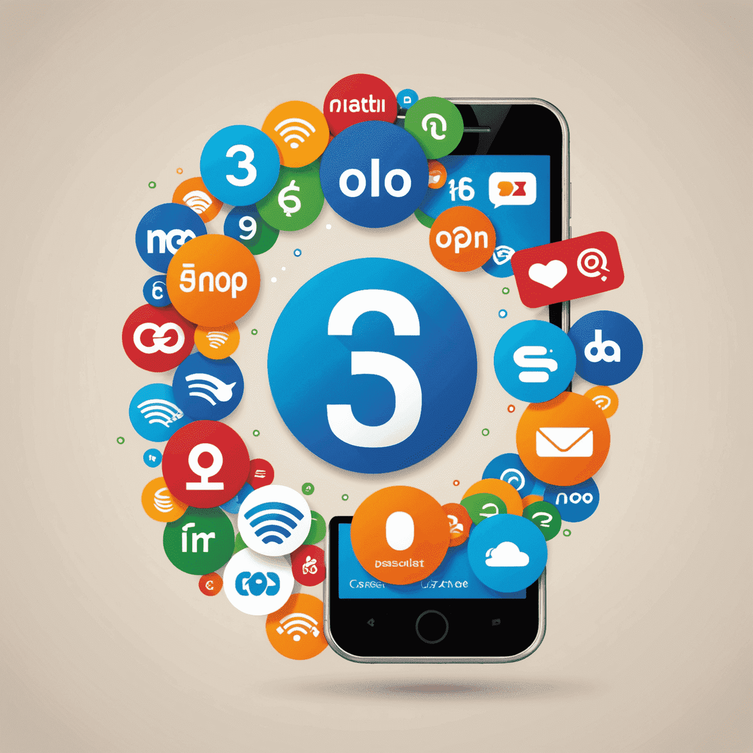 An illustration showing a phone number moving between different mobile operator logos